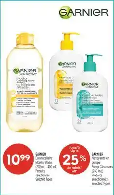 Pharmaprix GARNIER Micellar Water (200 mL - 400 mL), GARNIER Pump Cleansers (250 mL) offer