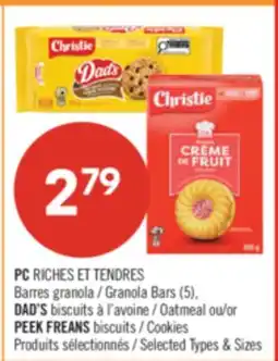 Pharmaprix PC RICHES ET TENDRES Granola Bars (5), DAD'S Oatmeal or PEEK FREANS Cookies offer