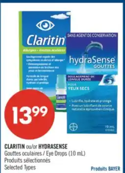 Pharmaprix CLARITIN or HYDRASENSE Eye Drops offer