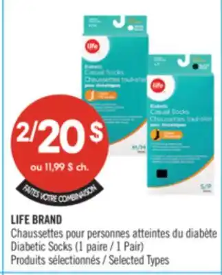 Pharmaprix LIFE BRAND Diabetic Socks 1 Pair offer
