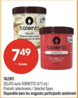 Pharmaprix TALENTI GELATO or SORBETTO offer