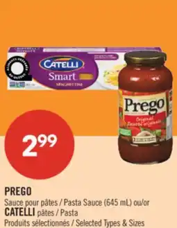 Pharmaprix PREGO Pasta Sauce (645 mL) or CATELLI Pasta offer