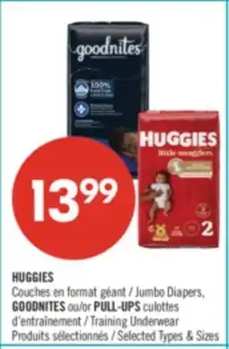 Pharmaprix HUGGIES Jumbo Diapers, GOODNITES or PULL-UPS Training Underwear offer