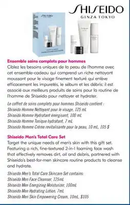 Pharmaprix Shiseido Men's Total Care Set offer
