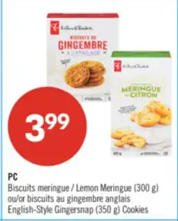 Pharmaprix PC Lemon Meringue (300 g) or English-Style Gingersnap (350 g) Cookies offer