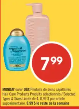 Pharmaprix MONDAY or OGX Hair Care Products offer