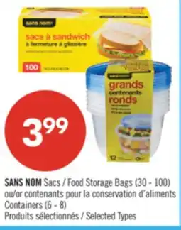 Pharmaprix NO NAME Food Storage Bags (30 - 100) or Containers (6 - 8) offer