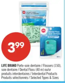Pharmaprix LIFE BRAND Flossers (150), (40 m) or Interdental Products offer