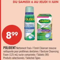 Pharmaprix POLIDENT Fresh Cleanser Denture Cleansing Foam (125 mL) or Tablets (96) offer