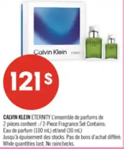 Pharmaprix CALVIN KLEIN ETERNITY 2-Piece Fragrance Set Contains: Eau de parfum (100 mL) and (30 mL) offer