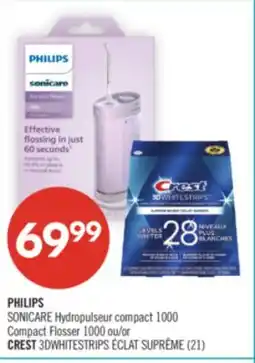 Pharmaprix PHILIPS Compact Flosser 1000 or CREST 3DWHITESTRIPS ECLAT SUPREME (21) offer