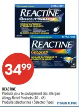 Pharmaprix REACTINE Allergy Relief Products 40-48 offer