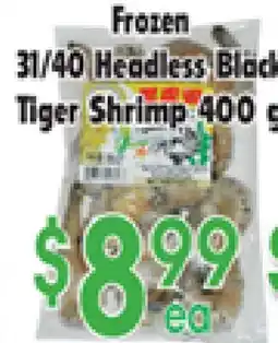 Danforth Food Market Frozen 31/40 Headless Block Tiger Shrimp offer