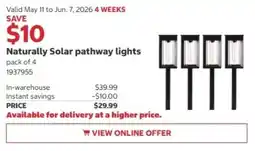 Costco Naturally Solar pathway lights offer