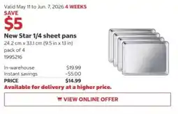 Costco New Star 1/4 sheet pans offer