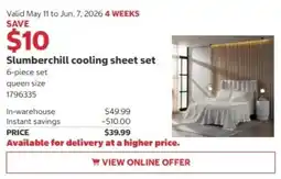 Costco Slumberchill cooling sheet set offer
