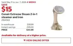 Costco Conair Extreme Steam 2-in-1 steamer and iron offer