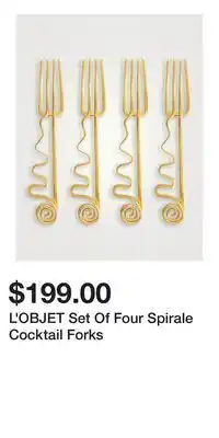 Holt Renfrew L'OBJET Set Of Four Spirale Cocktail Forks offer