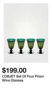 Holt Renfrew L'OBJET Set Of Four Prism Wine Glasses offer