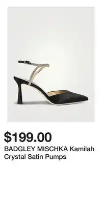 Holt Renfrew BADGLEY MISCHKA Kamilah Crystal Satin Pumps offer