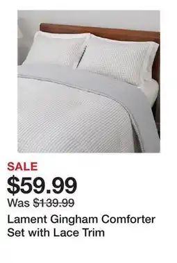TSC Stores Lament Gingham Comforter Set with Lace Trim offer