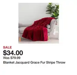 TSC Stores Blanket Jacquard Grace Fur Stripe Throw offer