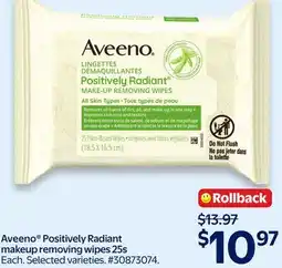 Walmart Aveeno makeup removing wipes offer
