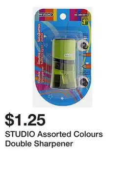 Dollarama STUDIO Assorted Colours Double Sharpener offer