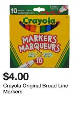 Dollarama Crayola Original Broad Line Markers offer