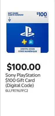 Walmart Sony PlayStation $100 Gift Card (Digital Code) offer