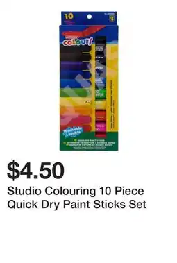 Dollarama Studio Colouring 10 Piece Quick Dry Paint Sticks Set offer