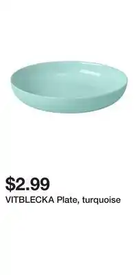 IKEA VITBLECKA Plate, turquoise offer