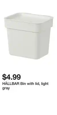 IKEA HÅLLBAR Bin with lid, light gray offer