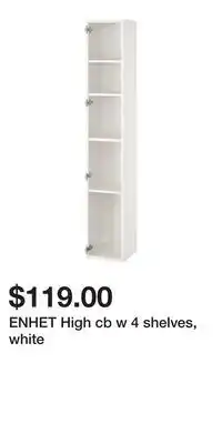 IKEA ENHET High cb w 4 shelves, white offer