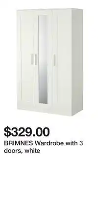 IKEA BRIMNES Wardrobe with 3 doors, white offer