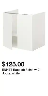 IKEA ENHET Base cb f sink w 2 doors, white offer