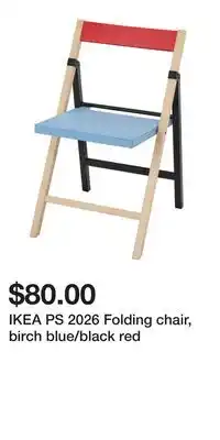IKEA IKEA PS 2026 Folding chair, birch blue/black red offer