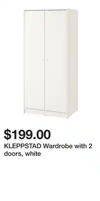 IKEA KLEPPSTAD Wardrobe with 2 doors, white offer