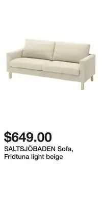 IKEA SALTSJÖBADEN Sofa, Fridtuna light beige offer