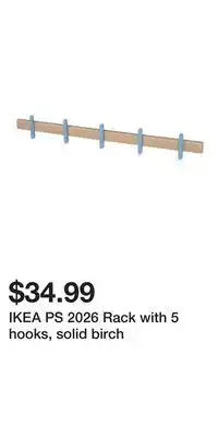 IKEA IKEA PS 2026 Rack with 5 hooks, solid birch offer