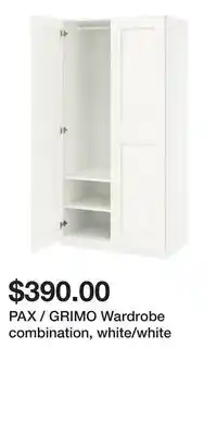 IKEA PAX / GRIMO Wardrobe combination, white/white offer
