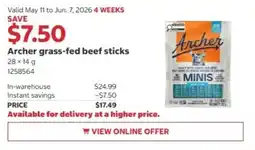 Costco Archer grass-fed beef sticks offer