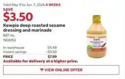 Costco Kewpie deep roasted sesame dressing and marinade offer