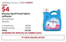 Costco Downy April Fresh fabric softener offer
