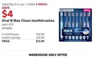 Costco Oral-B Max Clean toothbrushes offer
