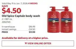 Costco Old Spice Captain body wash offer
