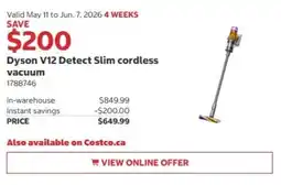 Costco Dyson V12 Detect Slim cordless vacuum offer