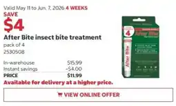 Costco After Bite insect bite treatment offer