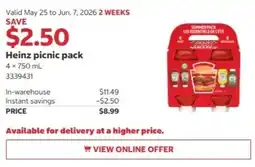 Costco Heinz picnic pack offer
