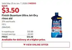 Costco Finish Quantum Ultra Jet-Dry rinse aid offer